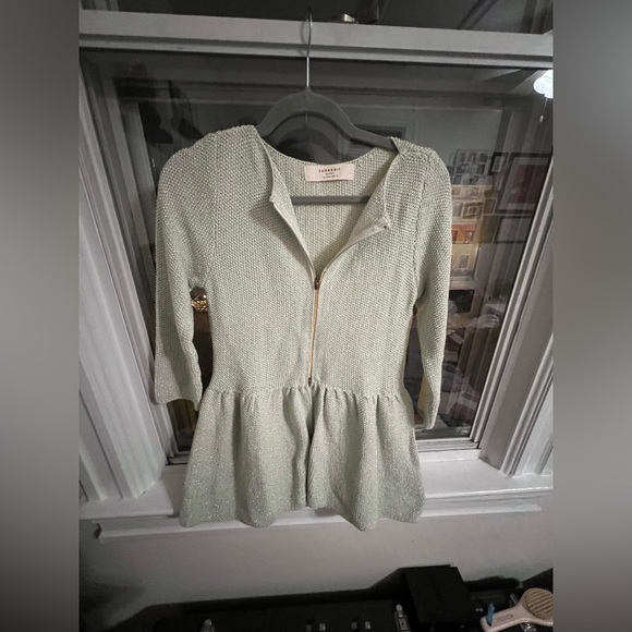 Zara Turquoise Knit Peplum Top - Picture 2 of 4